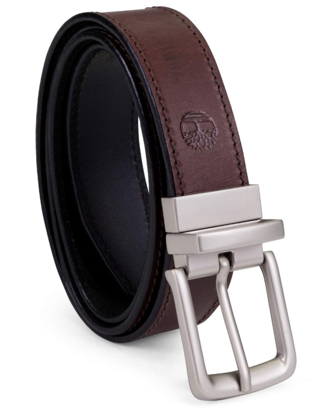 Timberland Men's Classic Leather Reversible Belt, Brown/Black, 36